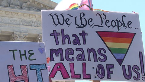 Supreme Court grapples with same-sex marriage, as hundreds rally ...
