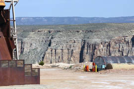 The federal government has proposed blocking new uranium mining in the 1-million-acre Arizona Strip near the Grand Canyon, but existing mines like the Kanab Mine here could be grandfathered in. The mine is not now in operation.