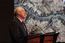 Interior Secretary Ken Salazar said that blocking new mining claims on more that 1 million acres near the Grand Canyon is the 