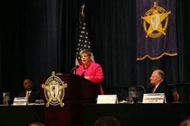 Homeland Security Secretary Janet Napolitano told the National Sheriffs Association Thursday that programs such as Operation Stonegate and Secure Communities had helped state and local law enforcement officials push illegal immigration down to historic low levels.