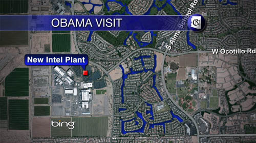 Cronkite News reporter <B>Andy Ellison</b> reports from President Barack Obama's visit to an Intel Corp. plant under construction in Chandler.