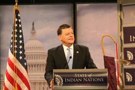 Rep. Tom Cole, R-Okla., told the National Congress of American Indians that there should be few, if any, priorities higher than the trust the federal government has with Native nations. Cole, a member of the Chickasaw tribe, is the only Native American serving in Congress.