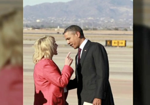 A tense moment was exchanged between Pres. Obama and Gov. Jan Brewer during his visit to Chandler, Ariz. <b>Suzanne Nogami</b> reports.