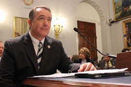 Rep. Trent Franks, shown testifying at a January hearing, has less than $10,000 for his campaign, but is expected to win easy re-election - one reason why he raises a fraction of Arizona's other incumbents, who have six-figure bankrolls or more.