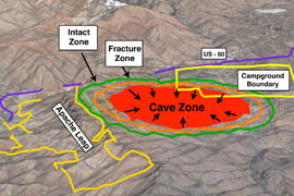 The Inter Tribal Council of Arizona claims the proposed Resolution Copper mine would eventually cause the collapse of parts of sacred tribal land in the region.