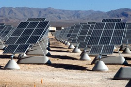 The Bureau of Land Management is studying sites across Arizona that might be suitable for large-scale solar power development. The site above is already operating at Nellis Air Force Base in Nevada.