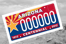 Special plates such as the Arizona Centennial license plate, issued last year, would no longer be available if the bill passes.