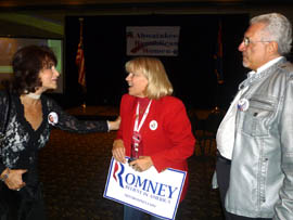 Attendees at the Maricopa County GOP viewing party in Phoenix celebrate Mitt Romney's victory.
