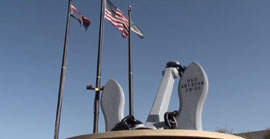 The USS Arizona's anchor is already displayed in the plaza.
