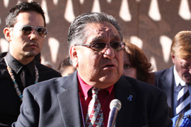 Hopi Chairman LeRoy Shingoitewa, shown in a photo from January 2011, said he supports the senators' proposed settlement of the tribes' water-rights claims but that the ultimate deicision must be left to his people.