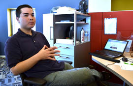Mark Sholin received a year of free workspace at Arizona State University's Skysong innovation center in Scottsdale to launch a business that manages wastewater for food and beverage production plants. His business plan was selected for the Edson Student Entrepreneur Initiative, which also provides grants up to $20,000 and mentorship.