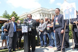 Rep. Raul Grijalva, D-Tucson, joins other members of the Congressional Hispanic Caucus to launch the 