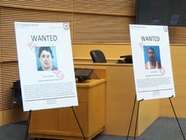 Officials displayed posters with some of those arrested for outstanding warrants as part of Operation Justice IV, a collaboration of federal, state and local officials in Maricopa and Pinal Counties.