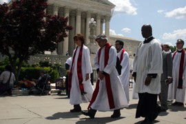 Clergy from various religions opposed to SB 1070 took part in a 