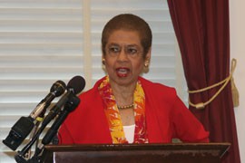Delegate Eleanor Holmes Norton, D-D.C., who had accused Rep. Trent Franks, R-Glendale, of 