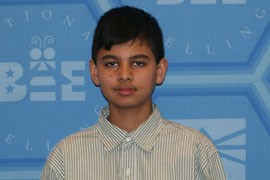Aarish Raza, 13, of Chinle, was one of two Arizona students competing in the three-day national bee against more than 270 others from across the country. Aarish won three bees in Arizona before advancing to the national level.