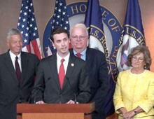 Rep. Ben Quayle, R-Phoenix, joined fellow Republicans Wednesday in what was almost a straight party-line vote to repeal the Affordable Care Act. Quayle is shown at a Tuesday event discussing the act with, from left, Republican Reps. Tom Petri and Jim Sensenbrenner of Wisconsin and Diane Black of Tennessee.