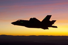 A pilot takes the F-35 Lightning II joint strike fighter up for its first night flight near Edwards Air Force Base, Calif., in January. The Pentagon announced Wednesday that Luke Air Force Base will be home to pilot training for the next-generation fighter.