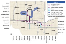 The new light-rail route will run along the 3.2-mile stretch from North 19th Avenue to West Dunlap Avenue. More expansion to the system is slated to occur in the years ahead.