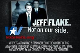Many of the television ads in the high-profile Arizona race have come from outside groups, like this VoteVets ad attacking Rep. Jeff Flake, R-Mesa.