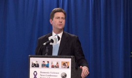 Phoenix Mayor Greg Stanton spoke Thursday at the City of Phoenix Family Advocacy Center for a news conference marking Domestic Violence Awareness Month.
