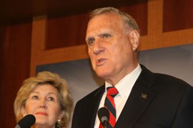 Sen. Jon Kyl, R-Ariz, right, and Sen. Kay Bailey Hutchison, R-Texas, proposed new immigration reform legislation that would give illegal immigrants a shot at legal status via a multiyear, three-step visa process.