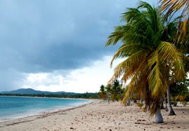 Clouds roll over Sun Bay on Vieques Island, several miles off the main island of Puerto Rico.