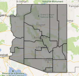 Click on the Arizona counties to see the numbers of households and individuals who received benefits under the Supplemental Nutrition Assistance Program (SNAP) in October 2012.