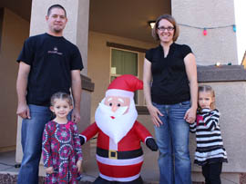 Kori and Jeff Rockwell, shown with two of their three daughters, Rylee (left) and Abbey, moved into a new Gilbert home in November.