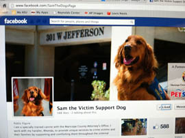Sam, Maricopa County's courthouse dog, has his own Facebook page.