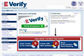 The E-Verify database of people eligible to work in the United States is maintained by the Department of Homeland Security, and can be accessed by employers online.