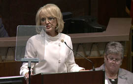 Gov. Jan Brewer delivers her State of the State address Monday.