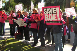 Protesters gathered outside the Arizona Capitol at the beginning of the 2013 legislative session urging lawmakers to turn back abortion restrictions, like the one a federal court blocked Tuesday.