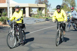 Members of the Sun Lakes Bicycle Club head off on a 10-mile ride.