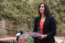 Serena Unrein, public interest advocate for the Arizona Public Interest Research Group, explains the report's findings on Phoenix.