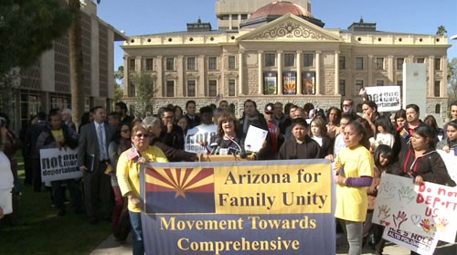 A bipartisan team unveiled one immigration reform plan Monday, and President Obama was expected to release his own plan Tuesday. Advocates in Arizona gathered on the State Capitol lawn, and, as reporter <b>John Genovese</b> reports, they say it's about time.