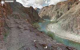 An image from one of the 9,500 interactive Grand Canyon panoramas that Google has added to its maps.