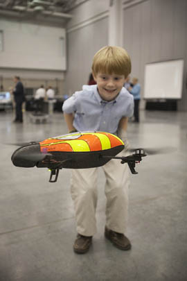 The Parrot flying AR Drone can be flown using an iPhone or iPad.