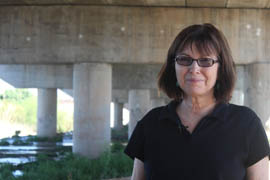Janine Spencer, environmental projects coordinator for Marana, helped develop plans to make sure bats have a home under a new bridge spanning the Santa Cruz River.