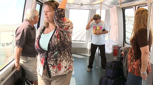 The PHX Sky Train officially opened for business Monday afternoon at Sky Harbor Airport. Cronkite News reporter <b>Kelsea Wasung</b> was in attendance for the first ride.