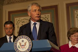 After meeting with senators and the secretary of Veterans Affairs, Defense Secretary Chuck Hagel said that officials have 