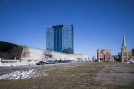 Seneca Niagara Casino and hotel on Fourth Street in Niagara Falls, N.Y.