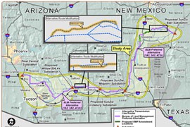 The Bureau of Land Management is seeking comment on its preferred route for the propsoed SunZia power transmission line, which would run from New Mexico to Arizona. A final decision on the line could come later this summer.