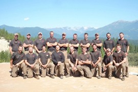 The Granite Mountain Hotshot Crew, shown here in a 2012 photo. Nineteen members of the firefighting unite died Sunday while battling the Yarnell Hill fire near Prescott, although it was not clear if those who died are the same as those shown here.