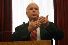 Sen. John McCain praised faith leaders for their work fighting for immigration reform. McCain and fellow Arizona Republican Sen. Jeff Flake were two of the eight authors behind the Senate's immigration reform bill.
