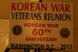 The reunion of the Korean War Veterans Association was just one of a series of events last week to mark the 60th anniversary of the end of fighting on the Korean peninsula. The war was never officially ended, but is in a cease-fire.