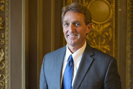 Arizona Sen. Jeff Flake was voted the most-beautiful person on Capitol Hill in The Hill newspaper's annual list of the 50 most-beautiful people.
