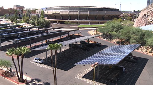 New solar panels are powering Wells Fargo Arena in a more sustainable way.  Cronkite Sports reporter <b>Jason Galvin</b> has the story.