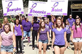 Organizers of Paint Phoenix Purple are planning flash mobs such as this one to promote awareness of domestic violence.