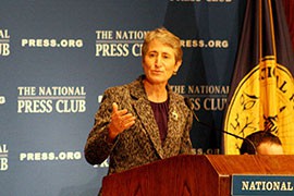 Interior Department Secretary Sally Jewell said the federal government needs to work with states to conserve water, especially in the Southwest, where the Colorado River's water level has dropped.